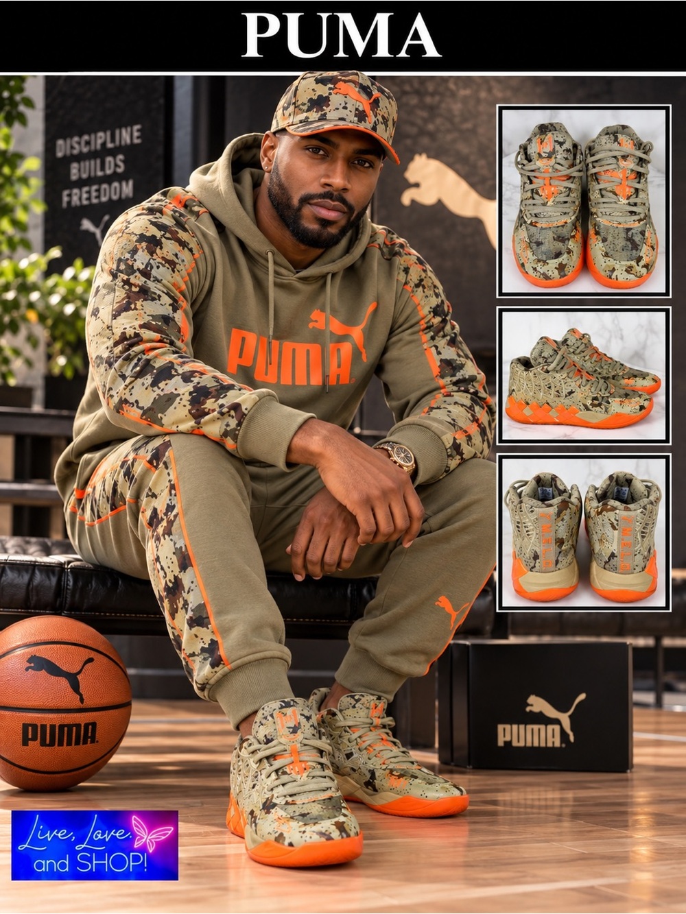 PUMA x LaMelo Ball MB.01 "Digital Camo" Gym Shoes, EUC